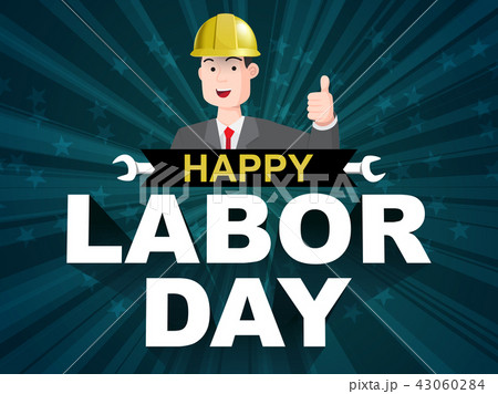 Happy Labor day poster with specialist worker 43060284