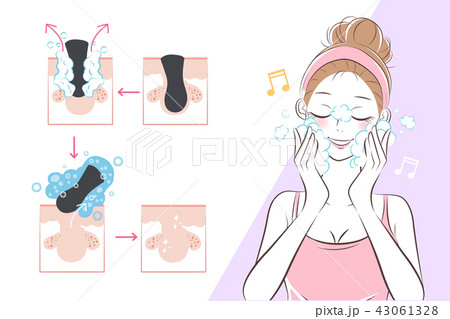 woman with facial clean concept woman with facial clean concept 43061328