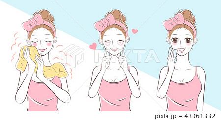 woman with facial clean concept 43061332