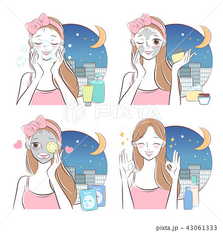 beauty cartoon skin care woman 43061333