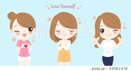 woman with love tourself concept 43061416