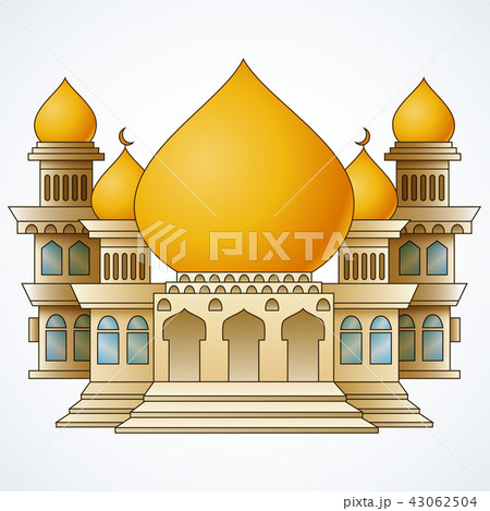 Islamic mosque building with yellow dome Islamic mosque building with yellow dome 43062504