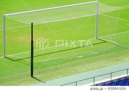 緑の天然芝が美しいサッカースタジアムの風景 43064104