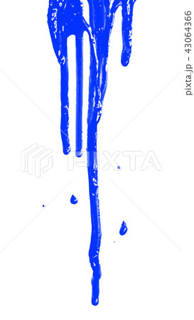 Blue paint flowing on white background 43064366