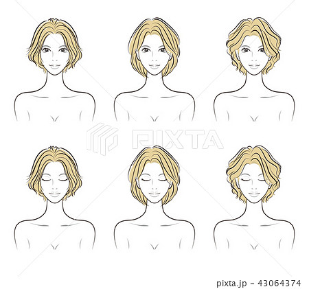 ヘアスタイルのイラストのイラスト素材