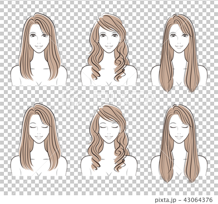 ヘアスタイルのイラストのイラスト素材