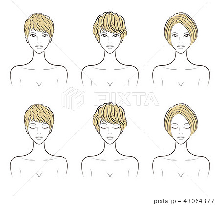 ヘアスタイルのイラスト 43064377