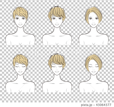 ヘアスタイルのイラスト 43064377
