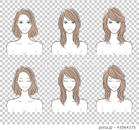 ヘアスタイルのイラストのイラスト素材