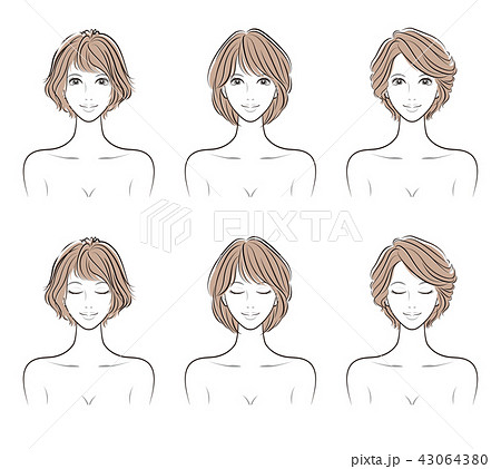 ヘアスタイルのイラスト 43064380