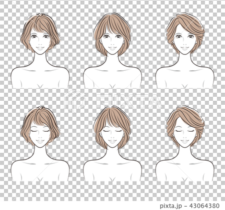 ヘアスタイルのイラスト 43064380