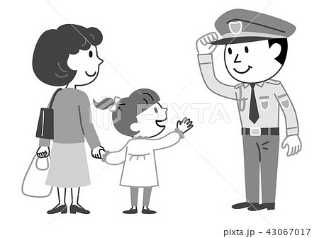 男性警備員 買い物客 モノクロ イラスト 男性警備員 買い物客 モノクロ イラスト 43067017