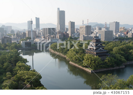 広島県 広島城と周辺の街並み 広島県 広島城と周辺の街並み 43067155