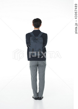 Male Student Rear View Stock Photo