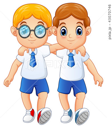 Cute schoolboys in a school uniform 43070746