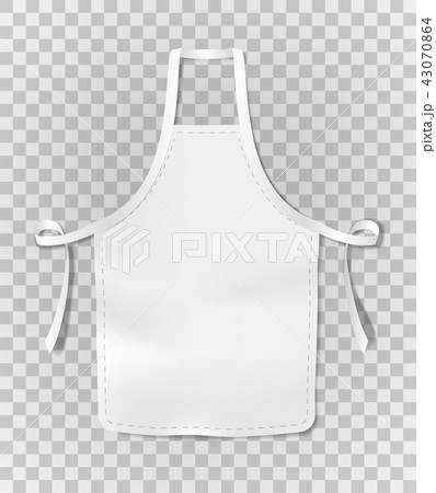 White blank kitchen chef apron isolated on transparent background. Cotton realistic apron for White blank kitchen chef apron isolated on transparent background. Cotton realistic apron for 43070864