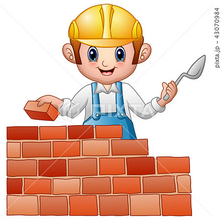 Cartoon man builder 43070984