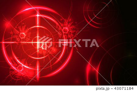 Red radar target shooting range black background 43071184