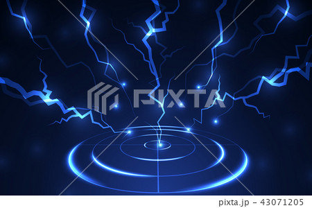 Blue radar target shooting range black background 43071205