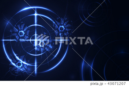 Blue radar target shooting range black background 43071207