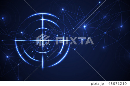 Blue radar target shooting range black background 43071210