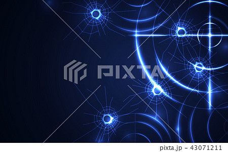 Blue radar target shooting range black background 43071211
