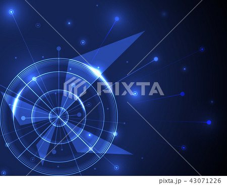 Blue radar target shooting range black background 43071226