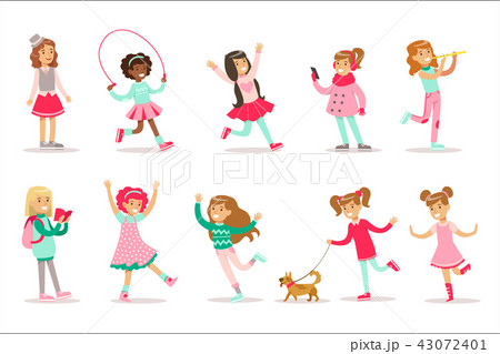 Happy And Their Expected Classic Behavior With Girly Games Pink Dresses Set Of Traditional Female 43072401