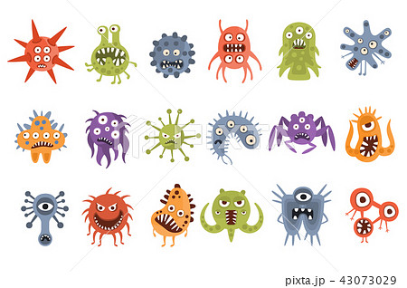 Aggressive Fantastic Monster Microorganisms Setのイラスト素材