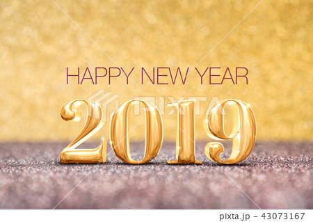 happy new year 2019 year  at sparkling gold 43073167
