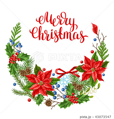 Greeting card with winter plants. Greeting card with winter plants. 43073547
