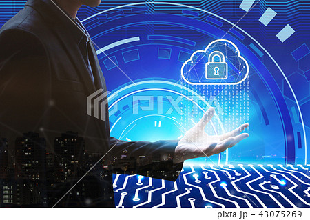 Double exposure of Businessman hand holding Double exposure of Businessman hand holding 43075269