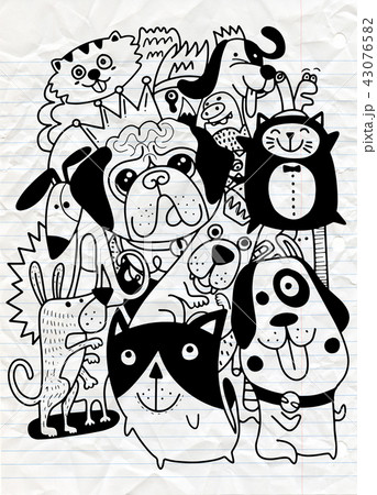 Doodles with cute dogs 43076582