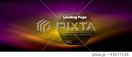 Neon glowing techno hexagon shape lines, hi-tech futuristic abstract background, landing page 43077136