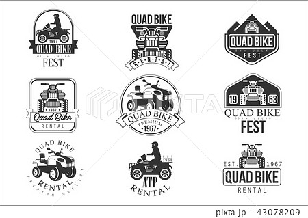 Quad Bike Rental Service Black And White Emblems 43078209
