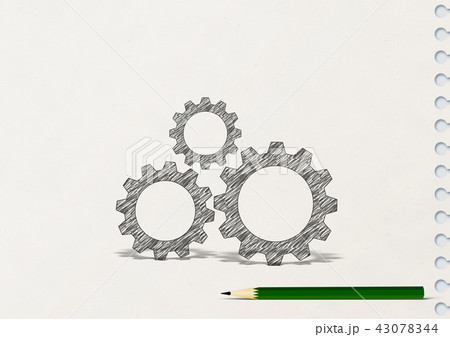 噛み合う歯車のイラスト素材