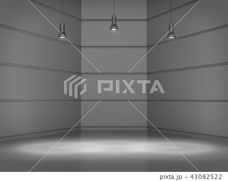 Empty room,Pedestal for display with lamps light. 43082522