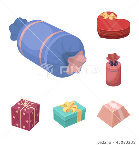 Gift and packing cartoon icons in set collection for design.Colorful packing vector symbol stock web Gift and packing cartoon icons in set collection for design.Colorful packing vector symbol stock web 43083235