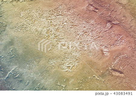 salt crystals on dried clay 43083491
