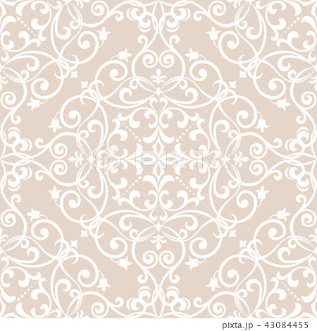 Floral pattern. Wallpaper baroque, damask.  43084455