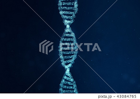 Artifical intelegence DNA molecule. Concept binary code genome. Abstract technology science, concept 43084765