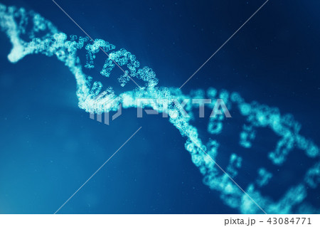 Artifical intelegence DNA molecule. Concept binary code genome. Abstract technology science, concept 43084771
