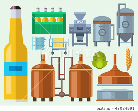 Beer brewing process alcohol factory production equipment mashing boiling cooling fermentation 43084991
