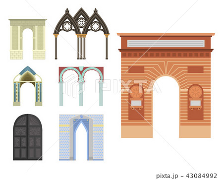 Arch vector architecture construction frame column entrance design classical illustration 43084992