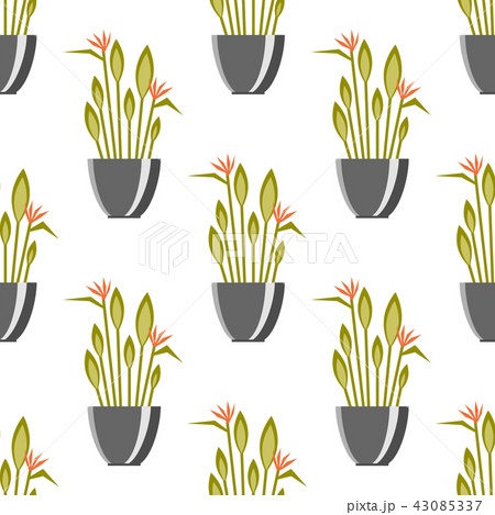 Seamless pattern with antique vases green plants background decorative pot design classic pottery Seamless pattern with antique vases green plants background decorative pot design classic pottery 43085337