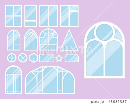 Different types house windows elements flat style glass frames construction decoration apartment Different types house windows elements flat style glass frames construction decoration apartment 43085387