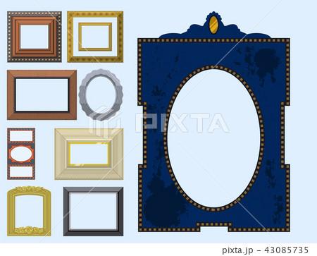 Picture frame museum interior exhibition decorative vector photo art gallery on vintage antique 43085735
