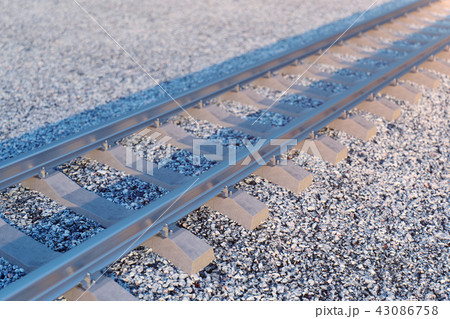 Railroad or railway, steel railway for trains. Railroad travel, railway tourism. Transportation 43086758