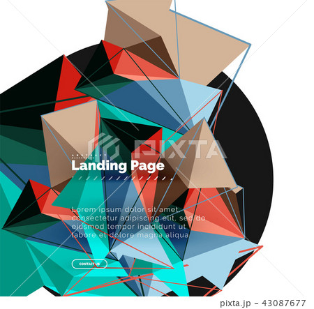 Polygonal geometric design, abstract shape made of triangles, trendy background 43087677