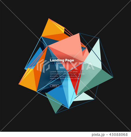 Vector 3d triangle abstract background, polygonal geometric design Vector 3d triangle abstract background, polygonal geometric design 43088068